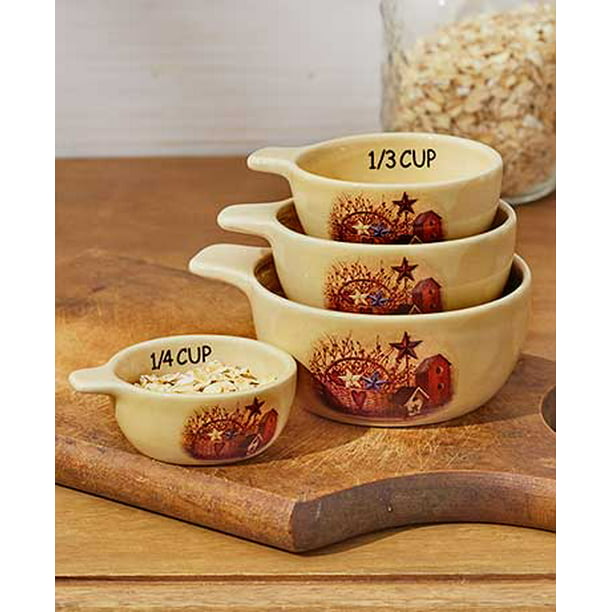 Pretty Things Measuring Cups Set of 4 Dolomite Baking Cooking Food Prep